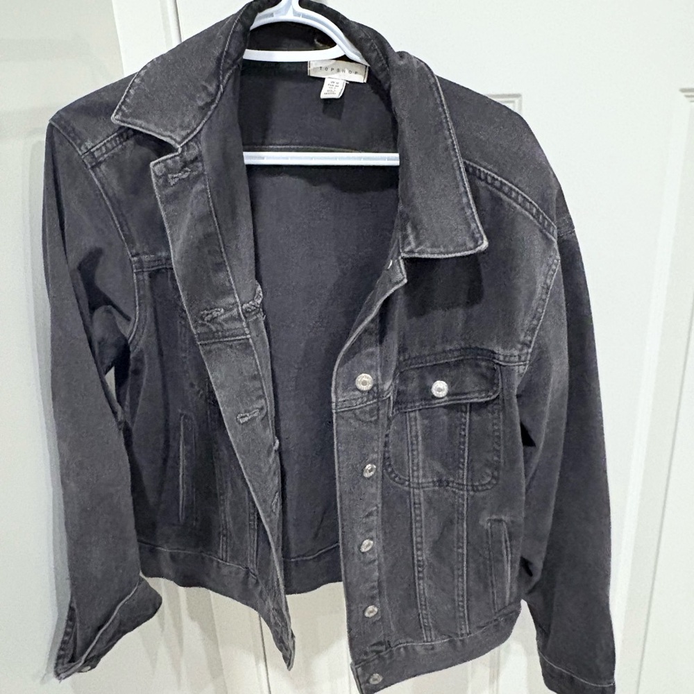 Topshop Charcoal Denim Jacket